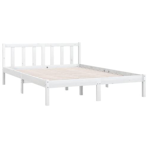 Sengestel 160x200 cm massivt fyrretræ hvid