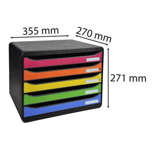 Exacompta Big-Box skuffekabinet med 5 skuffer Plus Horizon harlequin
