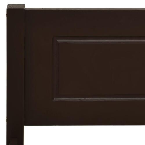 Sengestel 200x200 cm massivt fyrretræ mørkebrun