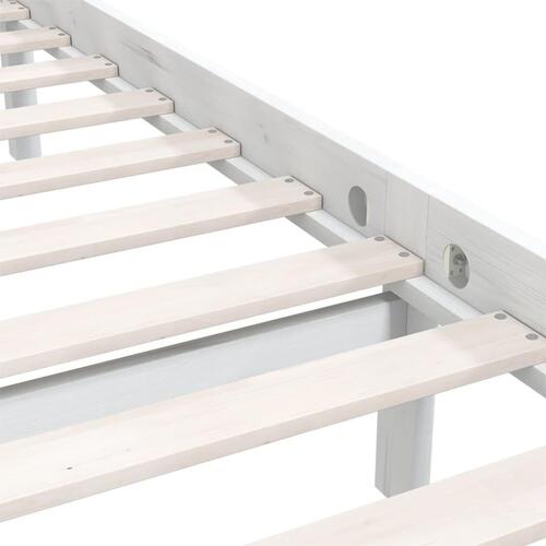 Sengestel 160x200 cm massivt fyrretræ hvid
