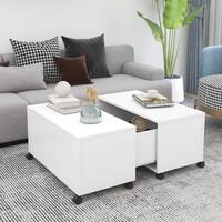 Sofabord 75x75x38 cm konstrueret træ hvid