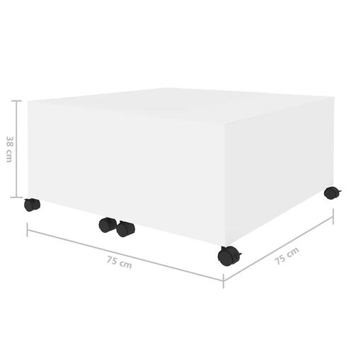 Sofabord 75x75x38 cm konstrueret træ hvid