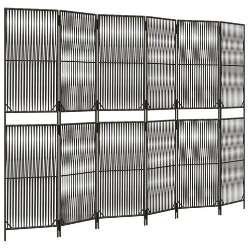 Rumdeler 6 paneler polyrattan grå