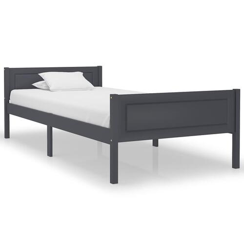 Sengestel 90x200 cm massivt fyrretræ grå