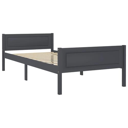 Sengestel 90x200 cm massivt fyrretræ grå