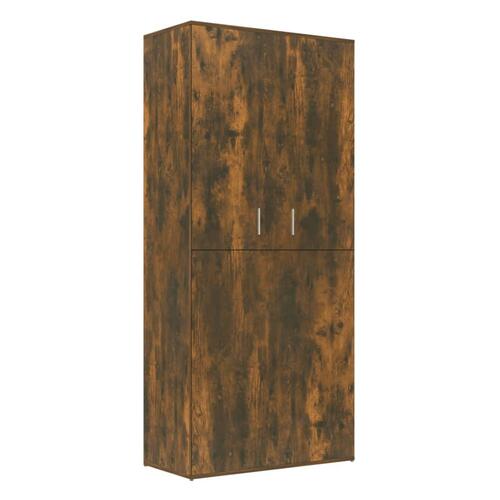 Skoskab 80x39x178 cm konstrueret træ røget egetræsfarve