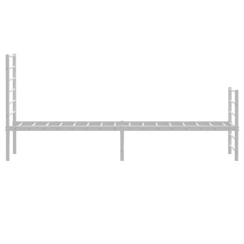 Sengeramme med sengegavl og fodgærde 90x200 cm metal hvid
