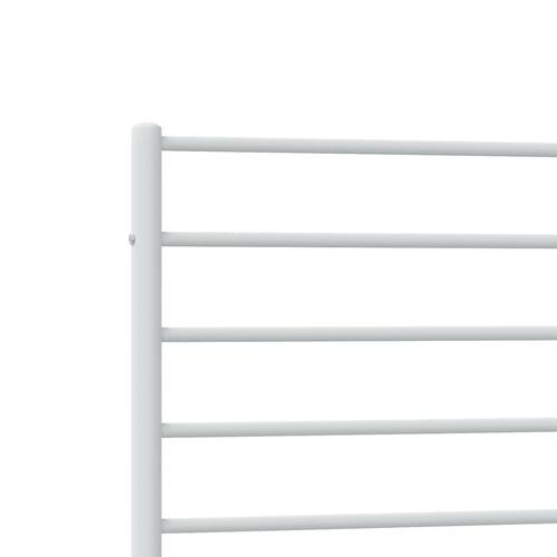 Sengeramme med sengegavl og fodgærde 90x200 cm metal hvid