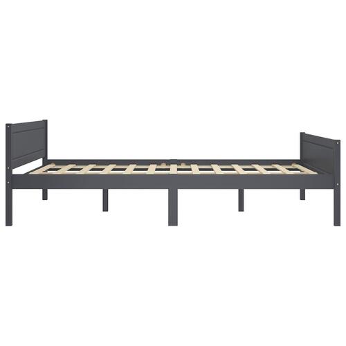 Sengestel 120x200 cm massivt fyrretræ grå