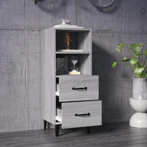 Skænk 34,5x34x90 cm konstrueret træ grå sonoma-eg