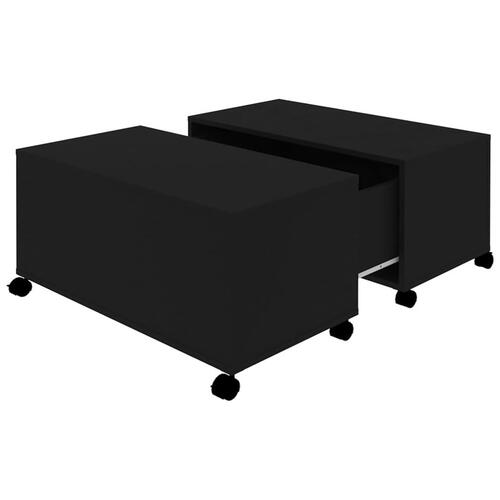 Sofabord 75x75x38 cm konstrueret træ sort