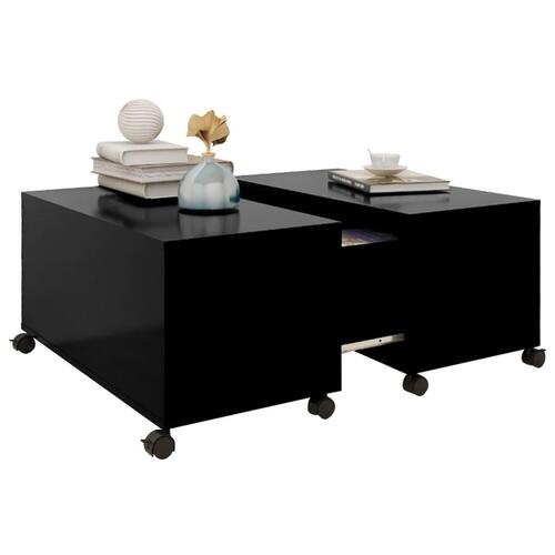 Sofabord 75x75x38 cm konstrueret træ sort