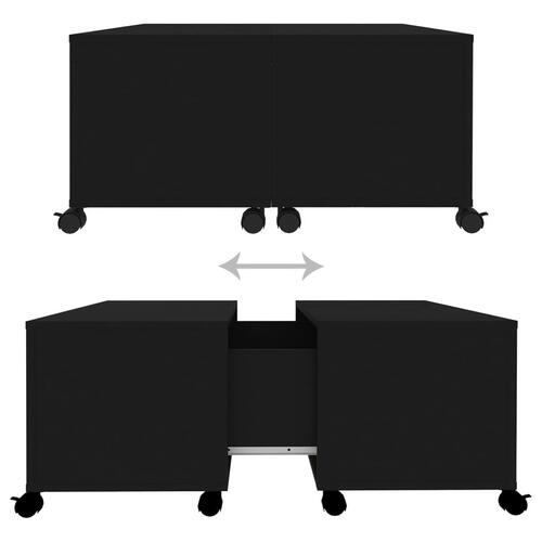 Sofabord 75x75x38 cm konstrueret træ sort