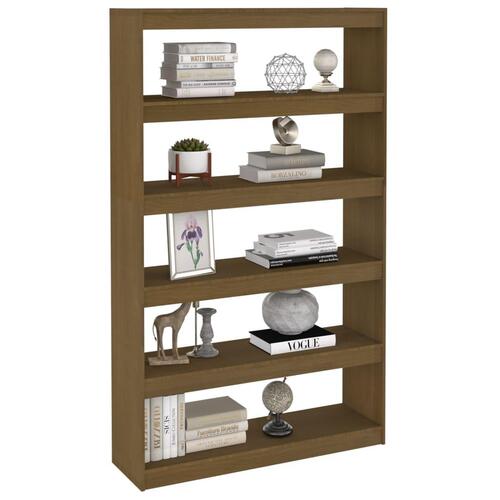 Bogreol/rumdeler 100x30x167,5 cm massivt fyrretræ gyldenbrun