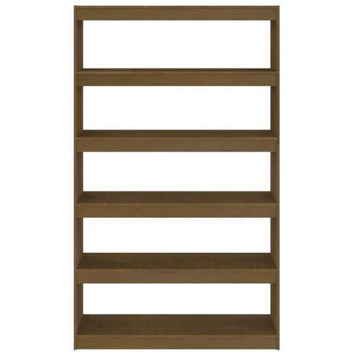 Bogreol/rumdeler 100x30x167,5 cm massivt fyrretræ gyldenbrun