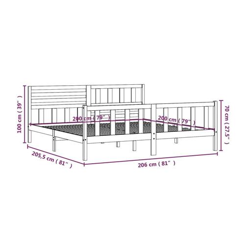 Sengeramme 200x200 cm massivt træ