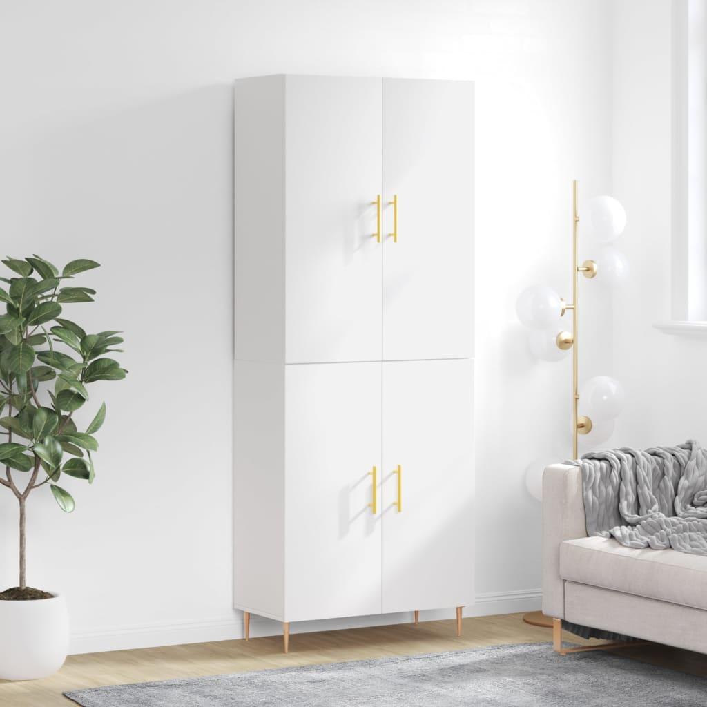 Højskab 69,5x34x180 cm konstrueret træ hvid
