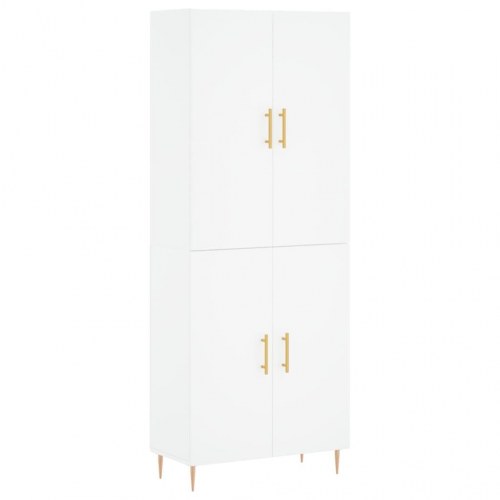 Højskab 69,5x34x180 cm konstrueret træ hvid