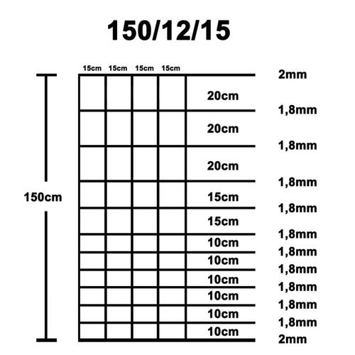 Havehegn galvaniseret stål 50 m 150 cm