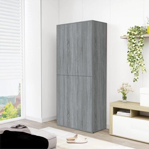 Skoskab 80x39x178 cm konstrueret træ grå sonoma-eg