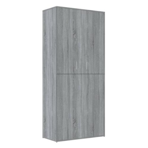 Skoskab 80x39x178 cm konstrueret træ grå sonoma-eg
