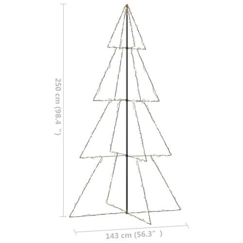 Lysende juletræ 143x250 cm 360 LED'er indendørs/udendørs