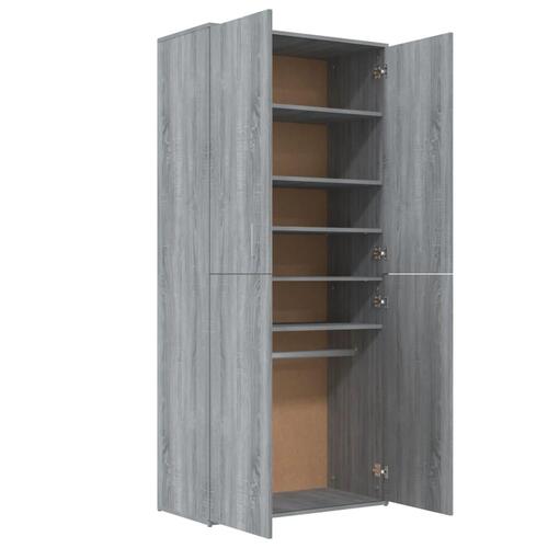 Skoskab 80x39x178 cm konstrueret træ grå sonoma-eg