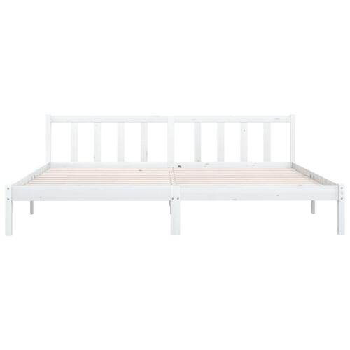 Sengeramme 180x200 cm Super King massivt fyrretræ hvid