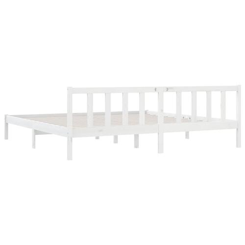 Sengeramme 180x200 cm Super King massivt fyrretræ hvid