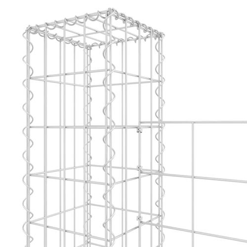 Gabionkurv med 5 stolper 500x20x150 cm U-facon jern