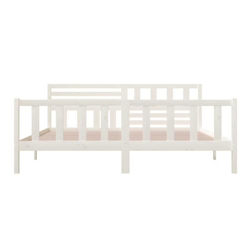 Sengeramme 200x200 cm massivt træ hvid