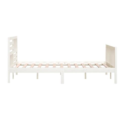 Sengeramme 200x200 cm massivt træ hvid
