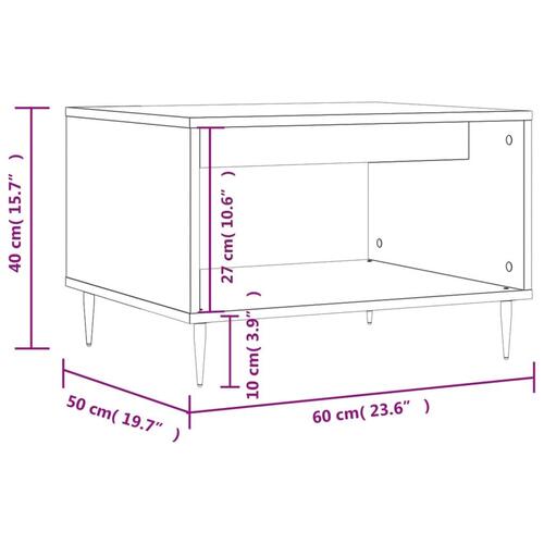 Sofabord 60x50x40 cm konstrueret træ sonoma-eg