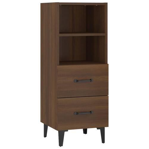 Skænk 34,5x34x90 cm konstrueret træ brun egetræsfarve