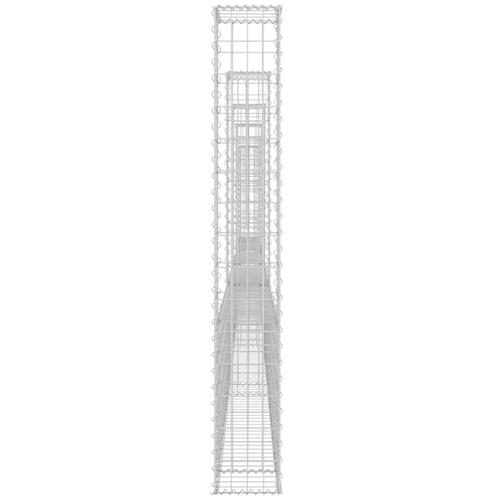 Gabionkurv med 6 stolper 620x20x150 cm U-facon jern