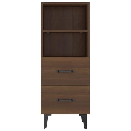 Skænk 34,5x34x90 cm konstrueret træ brun egetræsfarve