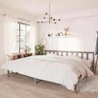 Sengeramme 180x200 cm Super King massivt fyrretræ grå