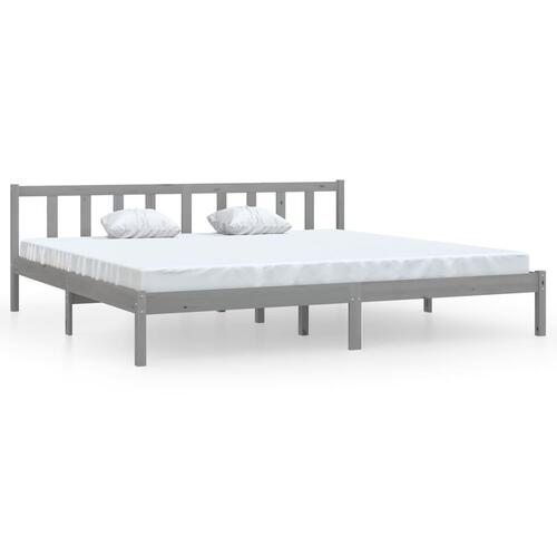 Sengeramme 180x200 cm Super King massivt fyrretræ grå