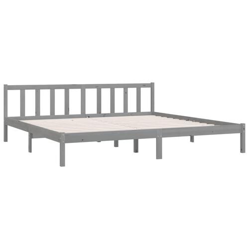 Sengeramme 180x200 cm Super King massivt fyrretræ grå