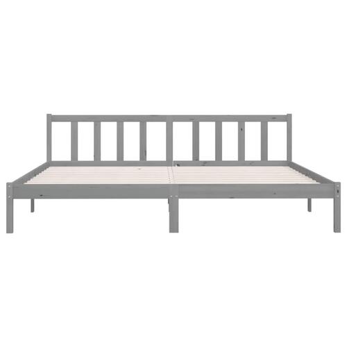 Sengeramme 180x200 cm Super King massivt fyrretræ grå
