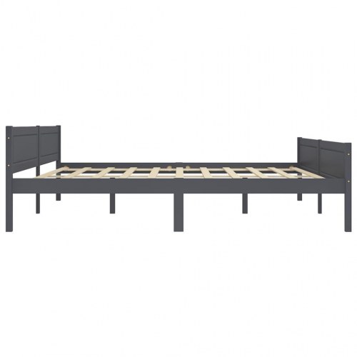 Sengeramme i massivt fyrretræ 200×200 cm - grå