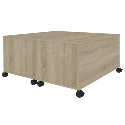 Sofabord 75x75x38 cm konstrueret træ sonoma-eg