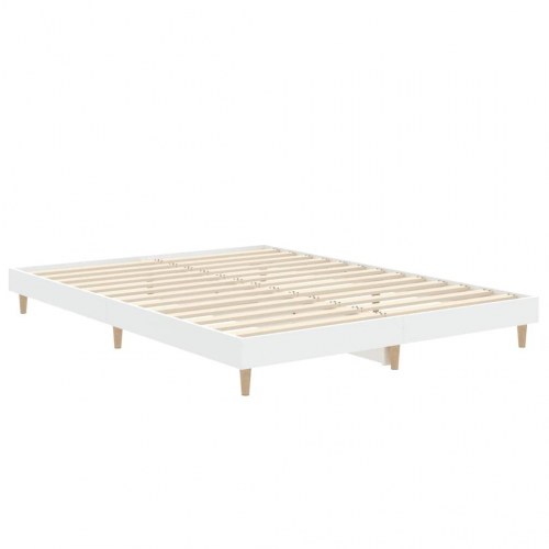 Sengestel 135×190 cm i hvidt konstrueret træ