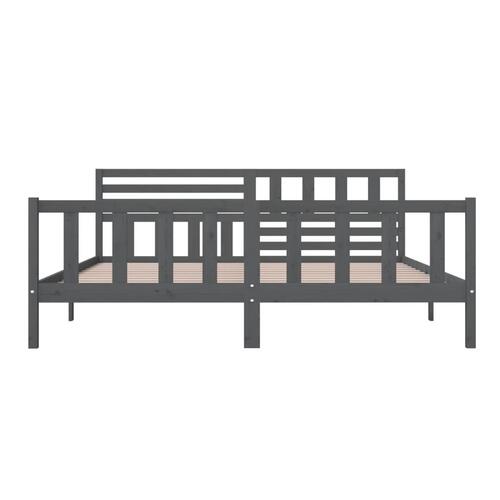 Sengeramme 200x200 cm massivt træ grå