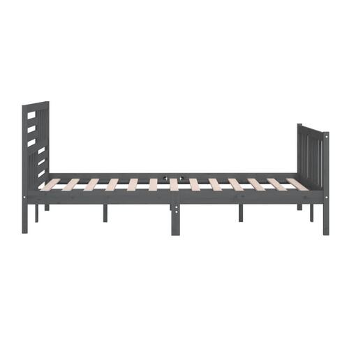 Sengeramme 200x200 cm massivt træ grå