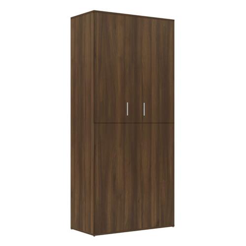 Skoskab 80x39x178 cm konstrueret træ brun egetræsfarve