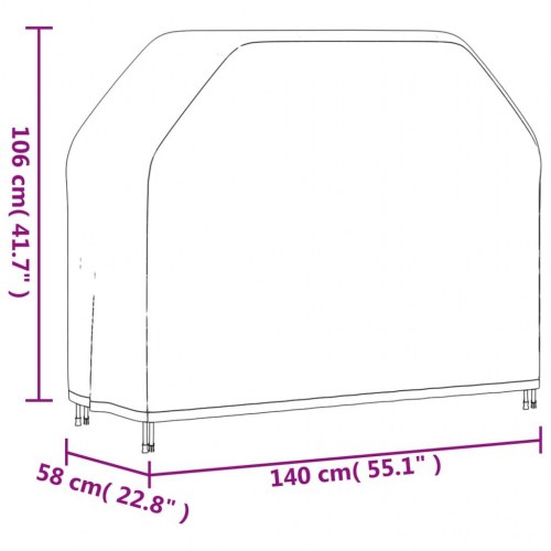 Grillovertræk 140x58x106 cm 420D oxfordstof sort