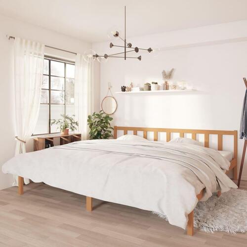 Sengeramme 180x200 cm Super King massivt træ gyldenbrun