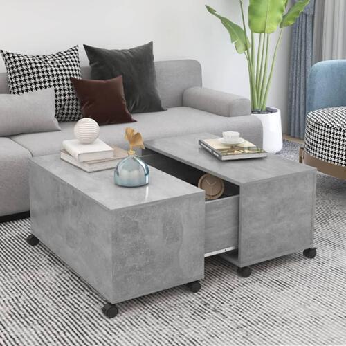 Sofabord 75x75x38 cm konstrueret træ betongrå