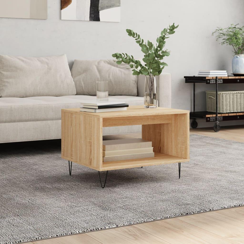 Sofabord 60x50x40 cm konstrueret træ sonoma-eg